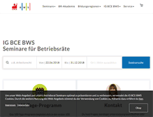 Tablet Screenshot of igbce-bws.de
